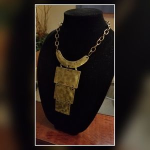 Large Gold Tiered Statement Necklace